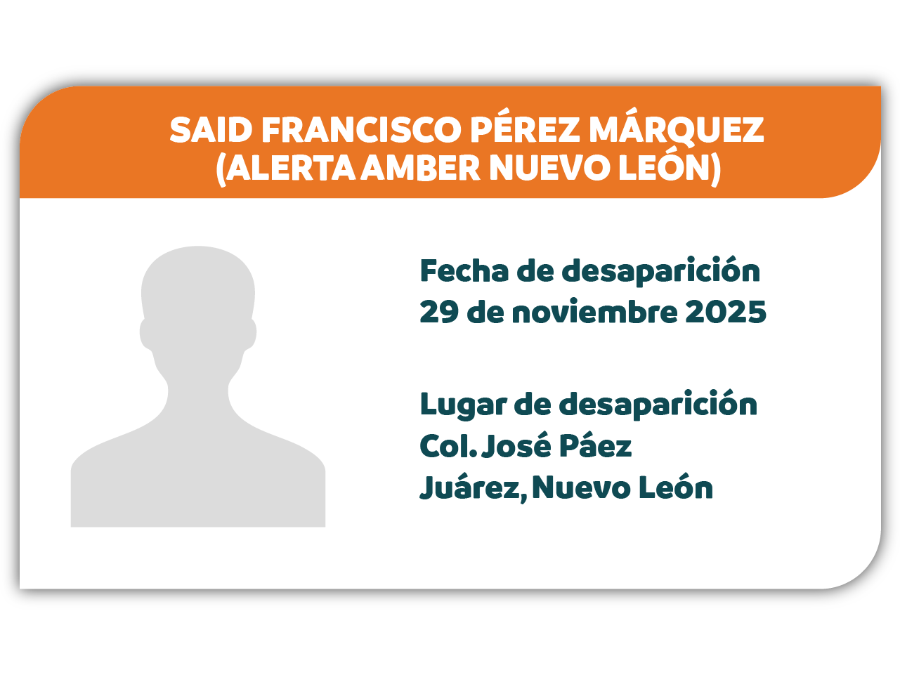 Desaparecido: SAID FRANCISCO PÉREZ MÁRQUEZ
