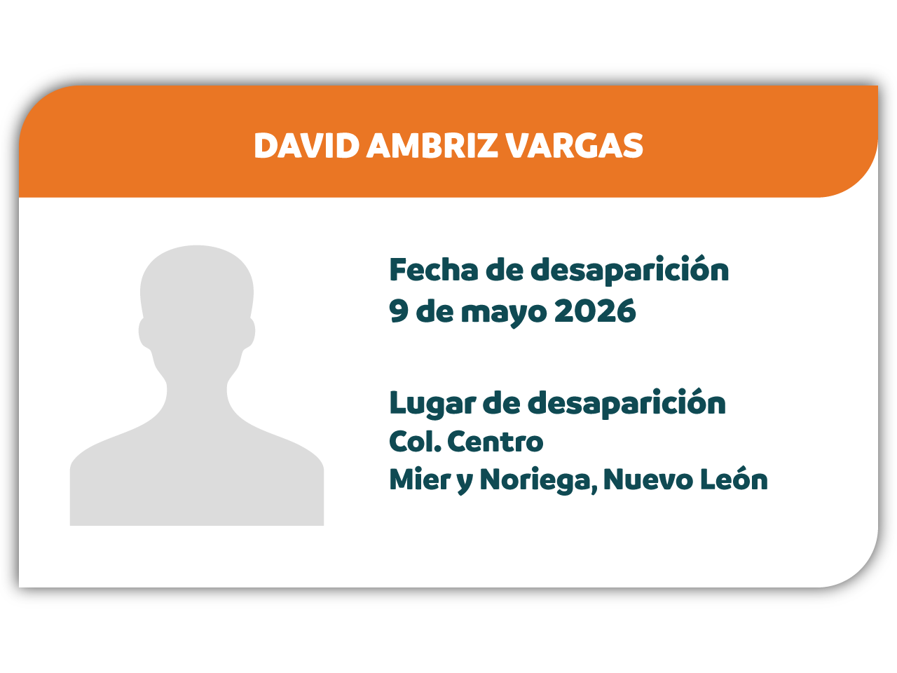 Desaparecido: DAVID AMBRIZ VARGAS