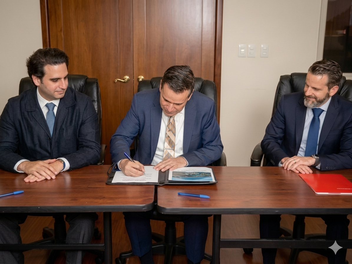 Firma Estado convenio con Santander 