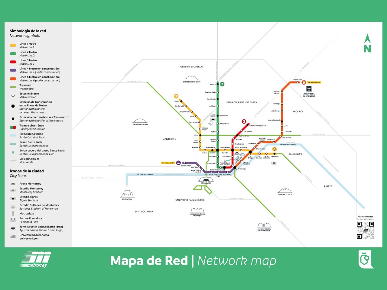 Mapa red metrorrey