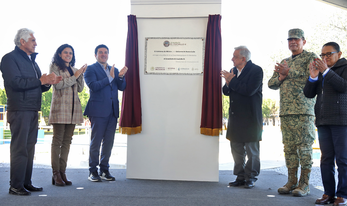 Inauguran Gobernador y Presidente el Segundo Acueducto de La Presa El Cuchillo II