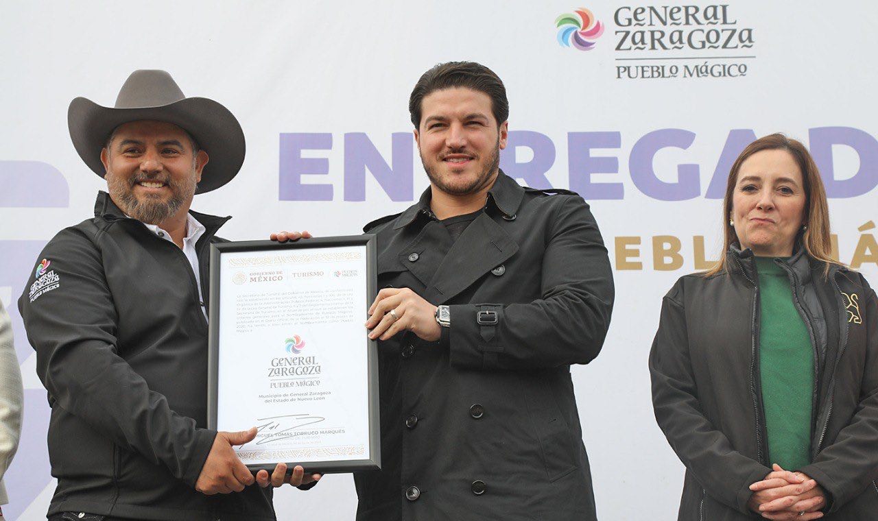 Entrega Gobernador Samuel García reconocimiento como pueblo mágico a Zaragoza NL
