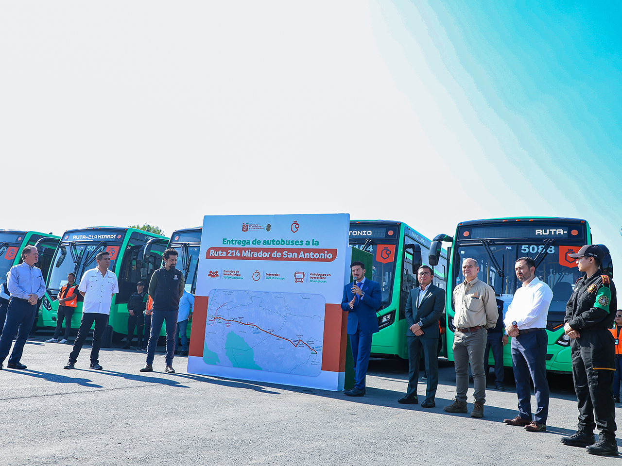 Entrega Gobernador 20 nuevas unidades a ruta 214 Mirador de San Antonio