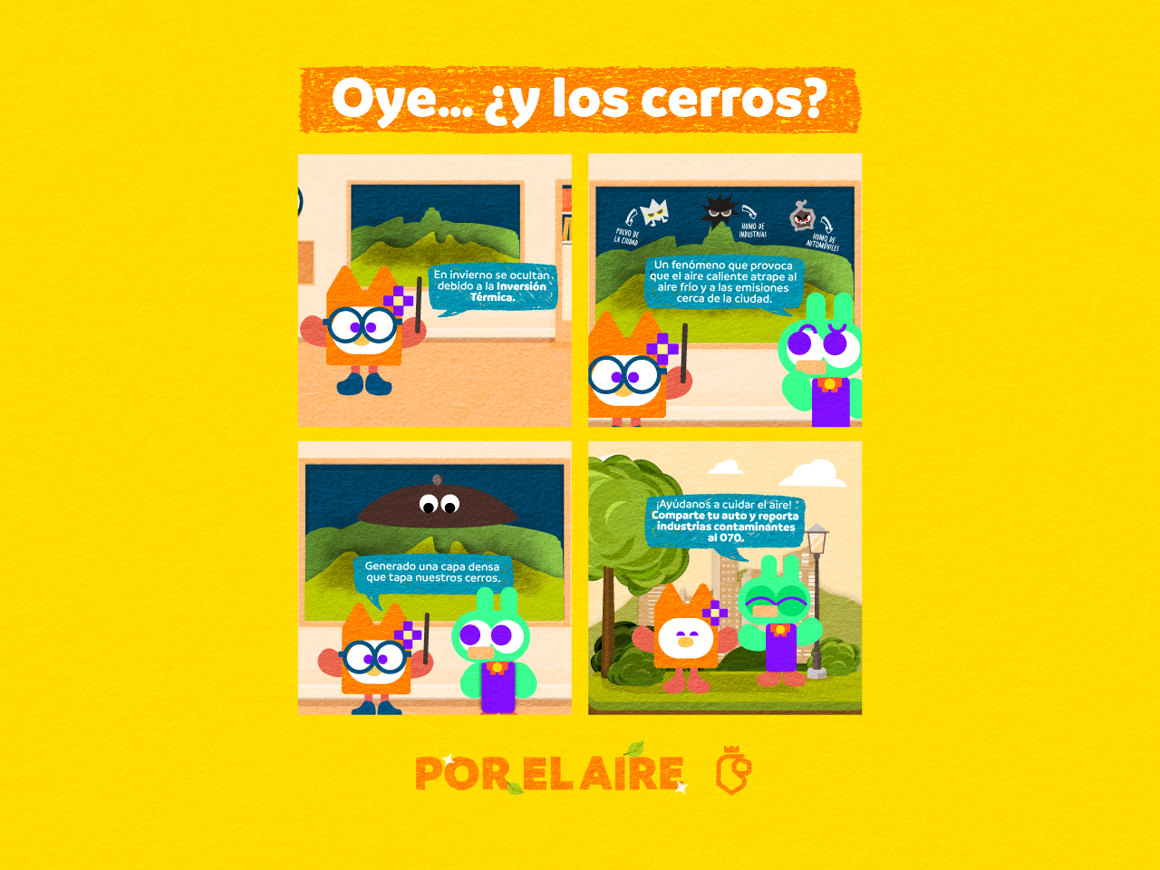 ¡Ayúdanos a cuidar el aire! Comparte tu auto y reporta industrias contaminantes al 070. 