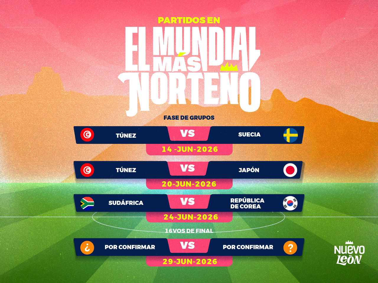 Calendario de los partidos del mundial 2026