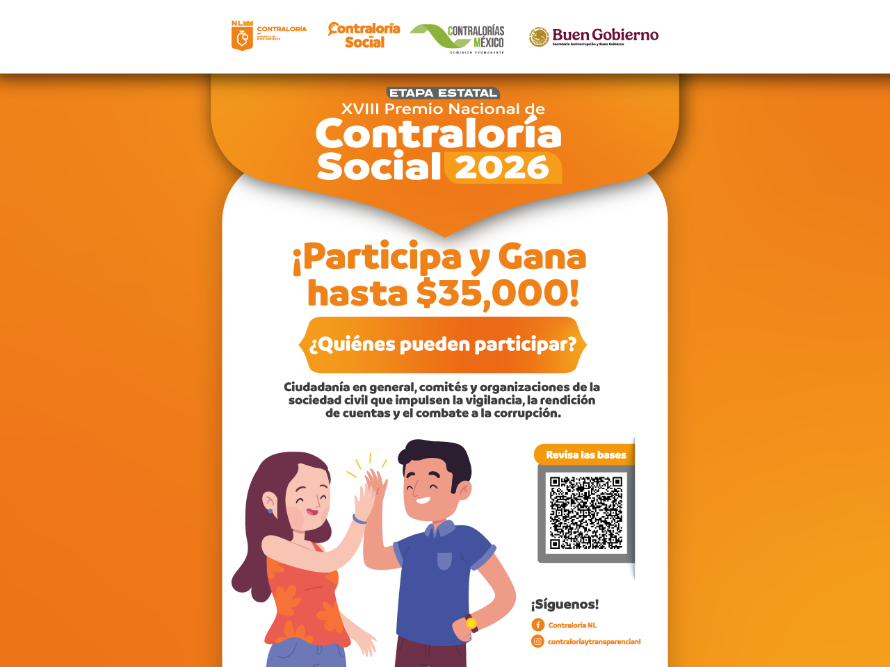 Etapa estatal del Premio Nacional de Contraloría Social 2026. ¡Participa y gana hasta $35,000! 