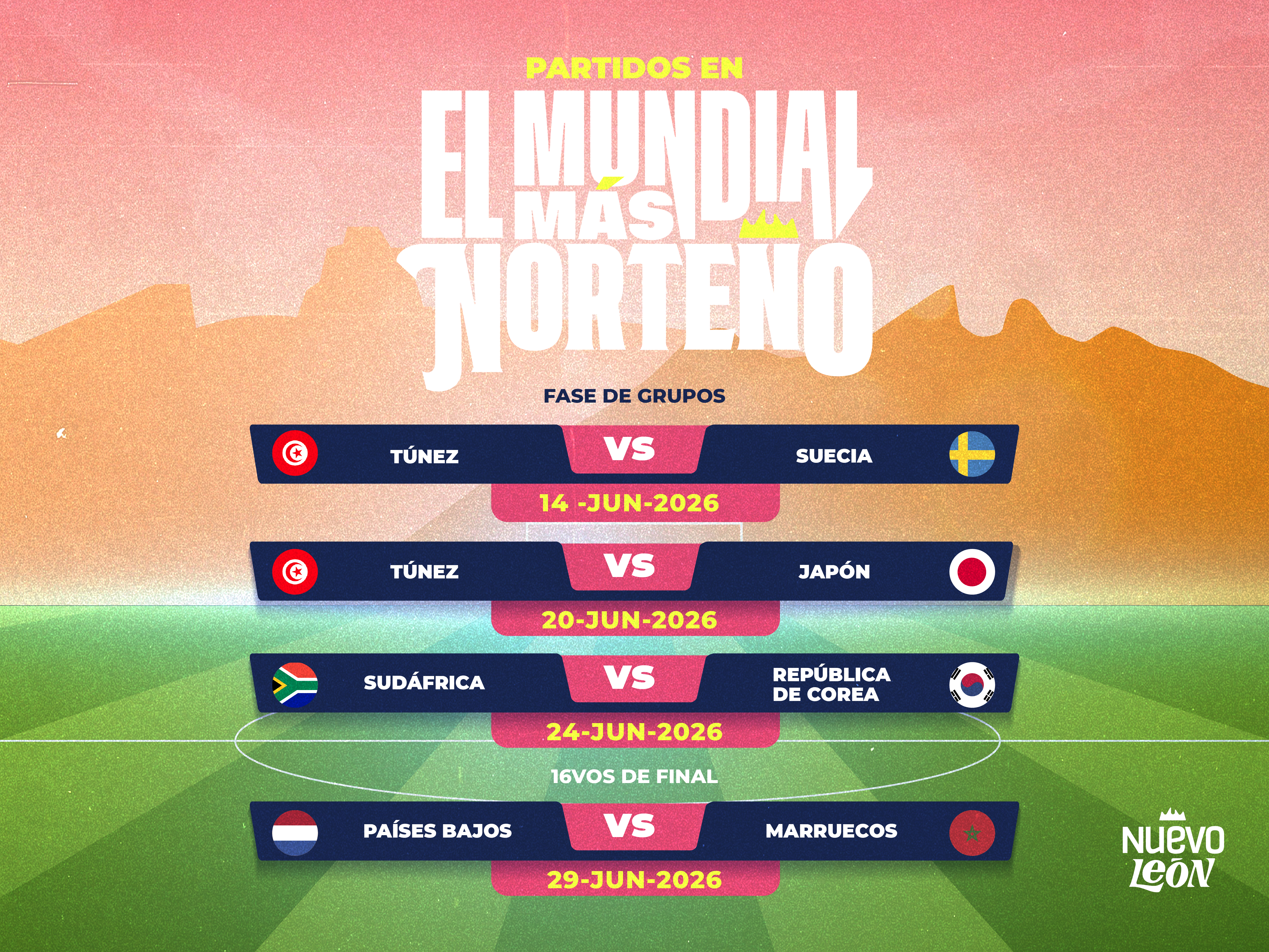 Calendario de los partidos del mundial 2026 