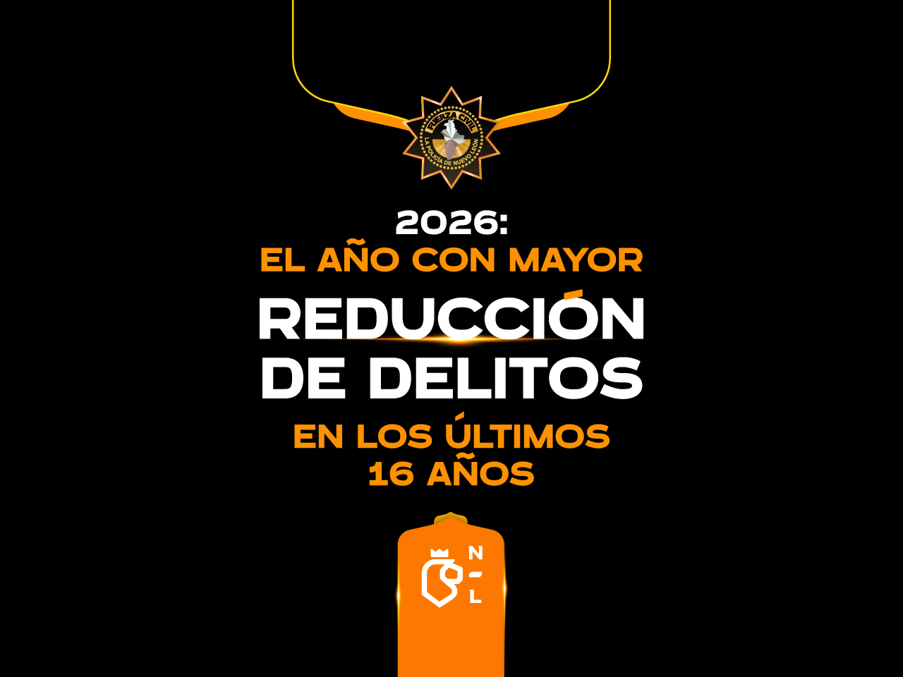 2026: El año con mayor reducción de delitos en los últimos 16 años.