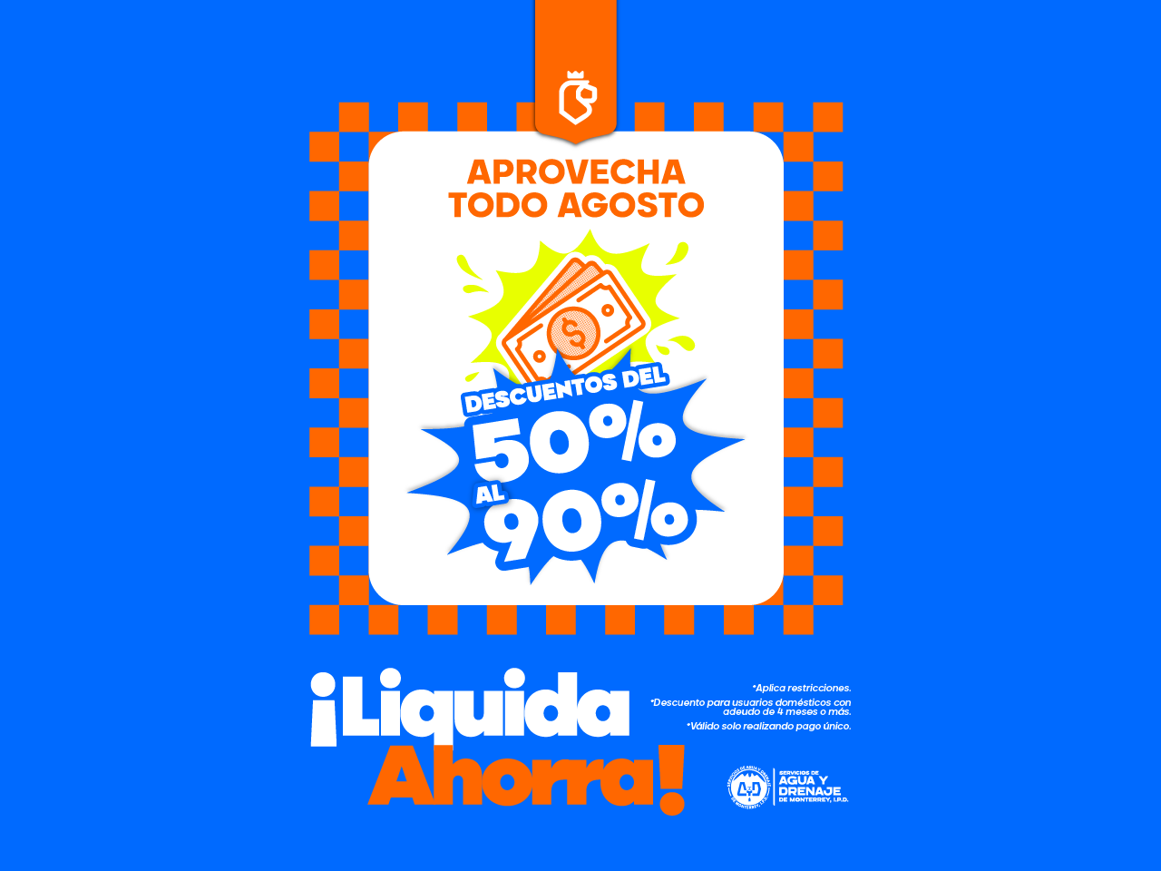 Aprovecha todo agosto descuentos del 50% al 90%. ¡Liquida Ahorra!